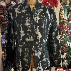 Anne Klein Black and Silver Suit Jacket Size-14